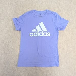 Adidas Lavender Tee With Daisy Flower Pattern Logo Size Women's Medium
